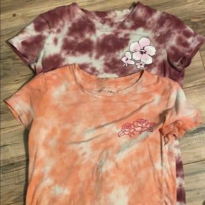 Two one color tye dyed tees!